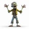 Intriguingly Taboo 3d Cartoon Zombie Character On White Background
