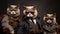 Intriguingly Taboo: Three Cats In Suits And Shades