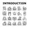 Introduction Speech Collection Icons Set Vector