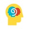 Introspection and self-observation color flat vector icon