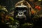 Introspective Gorilla: A Captivating Portrait Amidst the Jungle's Embrace. AI generation