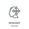 introvert icon vector from human mind collection. Thin line introvert outline icon vector illustration. Linear symbol for use on