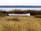 Inuit canoe resting on the grass in the fall of Kuujjuaq