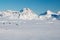 Inuit village and mountains, Greenland