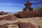 Inukshuk made of Red rocks