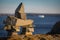 Inukshuk symbol on a boulder in Newfounland and Labrador