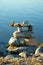 Inukshuk on water edge