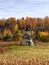 Inuksuk stone sculpture wearing witch hat.