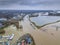 Inundated floodplains near harbor of Wageningen city