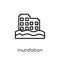 Inundation icon. Trendy modern flat linear vector Inundation icon on white background from thin line Insurance collection