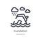 inundation outline icon. isolated line vector illustration from insurance collection. editable thin stroke inundation icon on