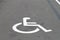 Invalid sign on parking asphalt