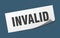 invalid sticker. invalid square isolated sign.