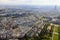 Invalides and french roofs from above at sunrise, Paris, France