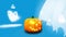 Invasion of Ghosts Halloween Pumpkin Blue Screen 3D Rendering Animation