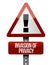 Invasion of privacy road sign illustration design