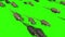 Invasion of Rats Mice Sniff Mouse Green Screen 3D Rendering Animation