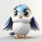 Inventive 3d Bird Animal With Blue Eyes Anime-inspired Disney Animation