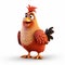 Inventive 3d Cartoon Chicken With Charming Character Design