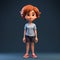 Inventive 3d Cartoon Girl With Witty Style And Clever Design
