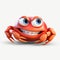 Inventive 3d Crab Cartoon On White Background