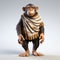 Inventive 3d Model Playful Chimpanzee Wearing A Scarf