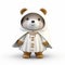 Inventive 3d Render Of Teddy Bear In Robe With White Cloak