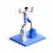 Inventive 3d Roman Athlete Jumping Illustration In Pixel Style