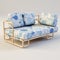 Inventive Blue Sofa With Cushion In Bentwood Style For 3ds Max