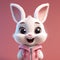 Inventive Cartoon Rabbit With Pink Jacket And Expressive Eyes