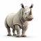 Inventive Character Designs: Rhinoceros Standing On White Background
