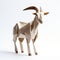 Inventive Origami Goat With Earthy Tones On White Background