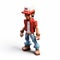 Inventive Voxel Art Toy Figure With Baseball Cap And Jeans