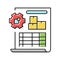 inventory adjustment report color icon vector illustration