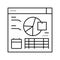 inventory forecasting report line icon vector illustration