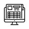 inventory report line icon vector illustration