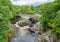 Invermoriston Falls near Fort Augustus, on Loch Ness, Scottish Highlands.