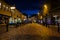 Inverness city center street at night, Scotland, United Kingdom