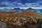 The inverpolly nature reserve in northern Scotland. Autumn panorama, Highlands. Loch Lurgainn and Stac Pollaidh. UK