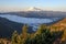 An inversion below Mount Baker at sunrise