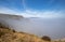 Inversion layer mist over North Bluff hiking trail on Santa Cruz island in the Channel Islands National Park off the gold coast of
