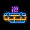 inverted car neon glow icon illustration