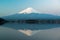 Inverted image of Mt Fuji, View from lake Kawaguchi