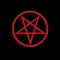 The inverted pentagram circumscribed by a circle also known as a pentacle is often used to represent Satanism. The upside-down