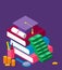 Invest in education isometric concept in flat style
