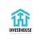 Invest house - vector business logo template concept illustration. Abstract building house and arrow sign. Real estate.