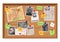 Investigation board. Crime evidence connections chart, pinned newspaper and photos. Research scheme on detective board