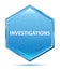 Investigations crystal blue hexagon button