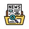 investigative journalism news media color icon vector illustration