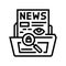 investigative journalism news media line icon vector illustration